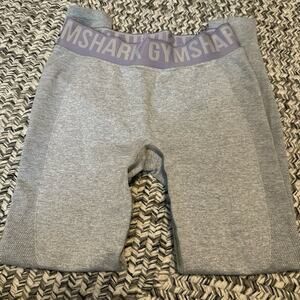 Gymshark Gray Purple workout Leggings size Small Elastic Waist Pull on
